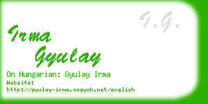 irma gyulay business card